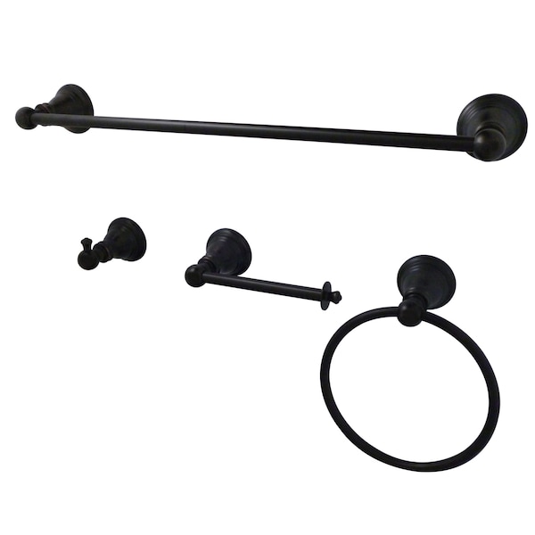 Kingston Brass 4-Piece Bathroom Accessory Set, Oil Rubbed Bronze BAHK192478ORB - main